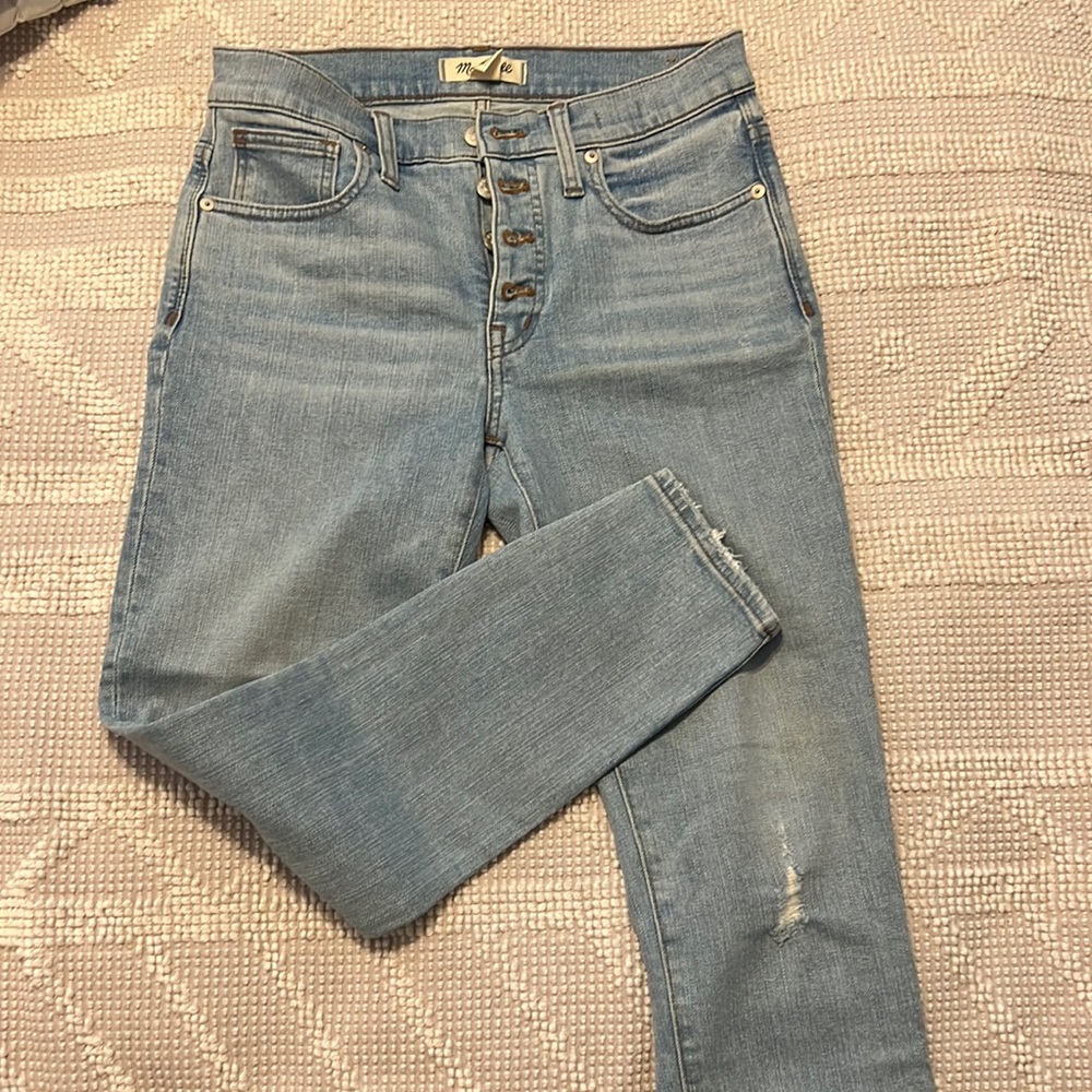 Madewell button fly high rise skinny jean